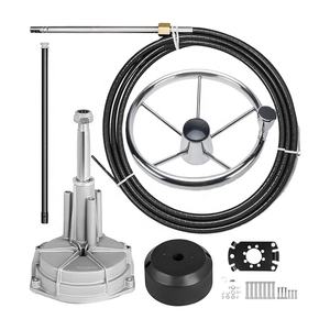 Turbina de motor marino de 5-50 pies, sistema de dirección rotativa, Cable mecánico de barco y rueda con Kit de bisel de rodamiento de 90 grados, 14 pies - Product Image 1