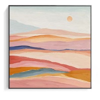 Peinture à l'huile de paysage moderne nordique style Morandi, décoration murale suspendue pour entrée et couloir, thème lever de soleil