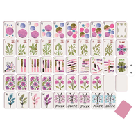 Tuiles de Mahjong en Acrylique American Garden Botanical, motifs floraux, feuillage et papillons en aquarelle douce, pour jeu de table de loisirs domestique
