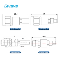 Adaptateurs RF à onde millimétrique haute fréquence 2.92mm vers DC-40GHz en acier inoxydable GPO