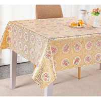 BOEN luxe doré Floral cristal dentelle couverture de Table brodé Rectangle PVC chemin de Table mariage salle à manger