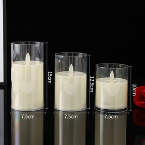 Bougies en verre <span class=keywords><strong>LED</strong></span> sans flamme avec mèche dansante scintillante bougies de chauffe-plat à piles bougies scintillantes - Product Image 4