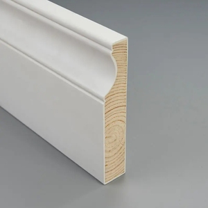 Plinthe <span class=keywords><strong>en</strong></span> <span class=keywords><strong>bois</strong></span> de pin massif blanc au design moderne, plinthe apprêtée pour la décoration intérieure de villa écologique - Product Image 2