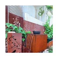 Table à eau ronde en acier Corten Paysage Fontaine à eau en acier rouillé Caractéristique de l'eau Ornement de jardin