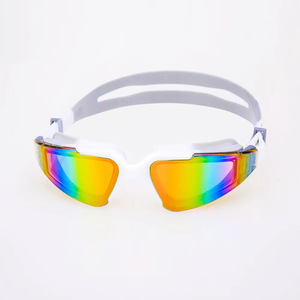 Swimming Goggles Silicone PC Lens Anti-fog <b>Large</b> <b>Frame</b> Electroplated Pink Red White Gray Adult Universal - Product Image 4