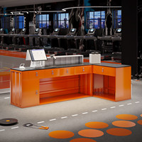 Bureau de réception commercial en métal de style industriel avec rangement pour salle de sport, restaurant, karaoké, fabriqué en Chine continentale