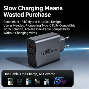 Caricabatterie USB Type <span class=keywords><strong>C</strong></span> Super Veloce da 120W, Adattatore di Ricarica Rapida SCP per <span class=keywords><strong>iPhone</strong></span>, Xiaomi, Samsung, Huawei, OnePlus - Product Image 5
