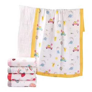 Customized kids baby shower towel OEM/ODM square rectangular comfortable organic cotton fabric baby bath towel set