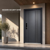 Porte d'entrée en aluminium anti-effraction NFRC résistante aux ouragans, à rupture de pont thermique, pour maison, villa, résidence