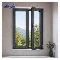 Fenêtre à battant moderne en alliage d'aluminium Xilonghe avec verre trempé et design coulissant pour cuisine, villa et hôtel