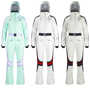 Traje de Esquí de Una Pieza para Mujer, Overol de Snowboard Ajustado para Exteriores, Conjunto de Esquí Cálido, <span class=keywords><strong>Ropa</strong></span> Impermeable y Cortavientos para Invierno - Product Image 5