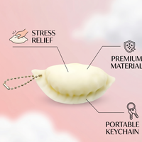 Porte-clés réaliste en TPR souple en forme de dumpling, jouet anti-stress, pendentif alimentaire mignon, breloque de sac à dos, cadeau de vacances pour étudiant