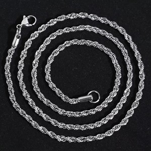 Hip-Hop-Stil Massiv Vergoldete 925 Silber 4mm 5mm Halskette für Männer und Frauen VVS Moissanit Iced Out Verschluss Gedrehte Seilkette - Product Image 3