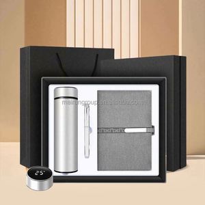 Custom Logo Corporate Gift Set 3-in-1 Giveaway Gift for VIP Clients-Leather Notebook Metal Pen for Christmas Thanksgiving - Product Image 2