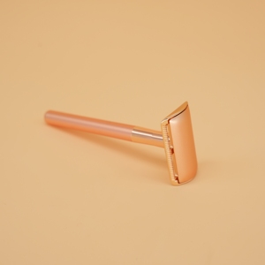Tête <span class=keywords><strong>de</strong></span> rasage en acier inoxydable à double tranchant pour femmes, or rose, éco-sécurité - Product Image 5