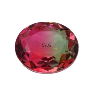 Produit en verre tourmaline pastèque créé par laboratoire ovale Offre Spéciale 12x10mm - Product Image 1