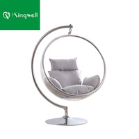 Meubles de maison, dernier design, chaise suspendue à bulles, chaise à bascule en aluminium d'extérieur, chaises à bulles en acrylique pour jardin