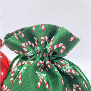 Divers sacs cadeaux en tissu avec cordon de serrage pour la décoration de fête de Noël - Product Image 2