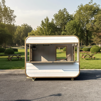 Camionnette alimentaire commerciale en aluminium et fibre de verre, chariot de concession mobile pour la rue, remorque de restauration rapide, garantie 1 an, à vendre