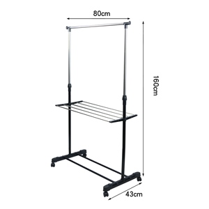 Séchoir à <span class=keywords><strong>linge</strong></span> pliable en métal à 3 niveaux personnalisable <span class=keywords><strong>avec</strong></span> rangement multifonctionnel pour salle de bain et utilisation <span class=keywords><strong>avec</strong></span> sac - Product Image 6