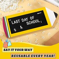 Tableau de lettres en feutre pour la rentrée scolaire, en bois massif, portable, durable, pour adolescents, tableau de messages modifiable, style crayon, accessoires photo pour la salle de classe