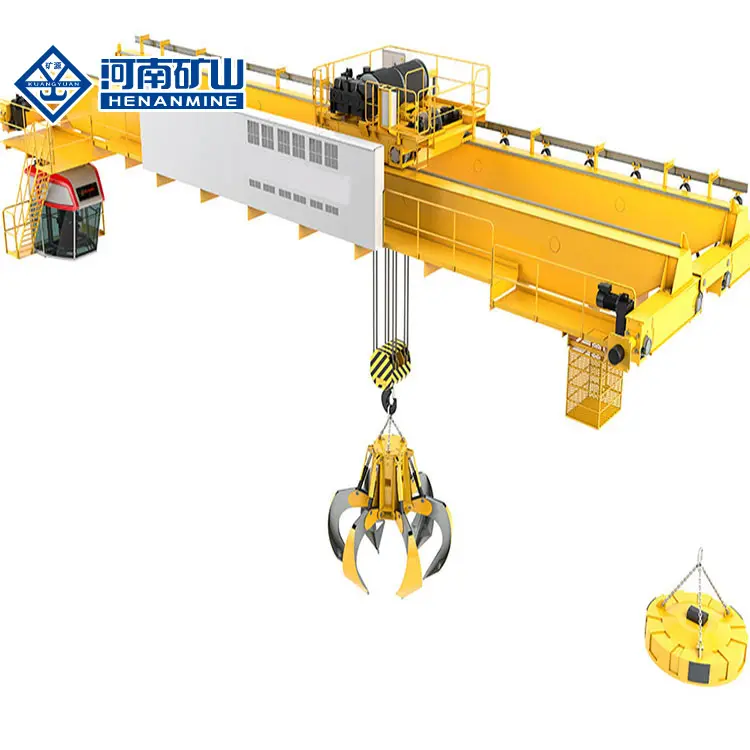 High Duty Cabin Control 10 Ton Double Beam E.O.T Grab Grapple Crane