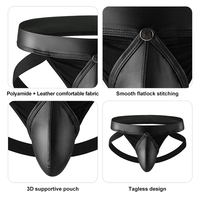 Sexy ondergoed sexy lage taille heren heren homo's T-back ondergoed slim fit slips bikini stijl polyester lederen G-string strings