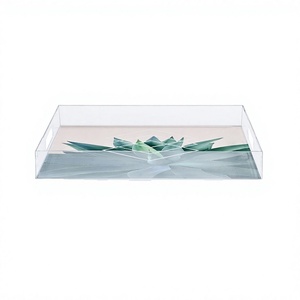 Plateau à thé et café en acrylique de qualité supérieure, forme rectangulaire, taille personnalisée, plateau de service pour chocolats, à vendre - Product Image 1