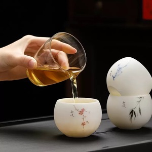 Vendita calda ceramica Set <span class=keywords><strong>da</strong></span> tè Host tazza porcellana bianca 130 Ml cinese Kongfu servizio <span class=keywords><strong>da</strong></span> tè - Product Image 6