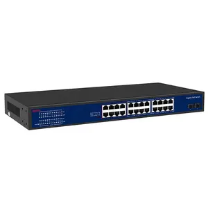 300W 26 ports PoE Switch with 2 SFP Uplink ports 24 ports 10/100/1000Mbps for CCTV IP camera PoE switch light indicator
