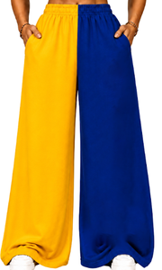<span class=keywords><strong>Pantaloni</strong></span> da donna <span class=keywords><strong>in</strong></span> <span class=keywords><strong>maglia</strong></span> a pannelli separati con sublimazione 3D personalizzata OEM, blu e <span class=keywords><strong>bianchi</strong></span> a scacchi, con inserti a contrasto rosso. - Product Image 5