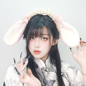 S0012 फ्फी बनी कान और पूंछ सेट लोलिटा अल्लिस कॉस्प्ले हेडबैंड, महिलाओं के लिए महिलाओं के लिए - Product Image 6