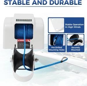 45lbs समुद्री एंकर विनच, 12 वी विंडलस एंकर विनच, रिमोट कंट्रोल साल्टटर नाव विंडलास - Product Image 4