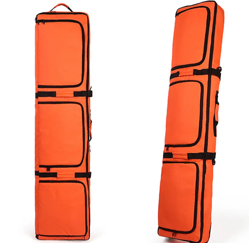 Custom Winterial Trip Travel 5 Storage Compartments Reinforced Double Padding Perfect Wheeled Rolling Trolley Ski Bag