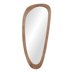 Miroir en forme d'œuf avec cadre en bois, miroir mural vintage bohème pour chambre à coucher, salle de bain, dortoir, bureau à domicile, décoration - Product Image 1