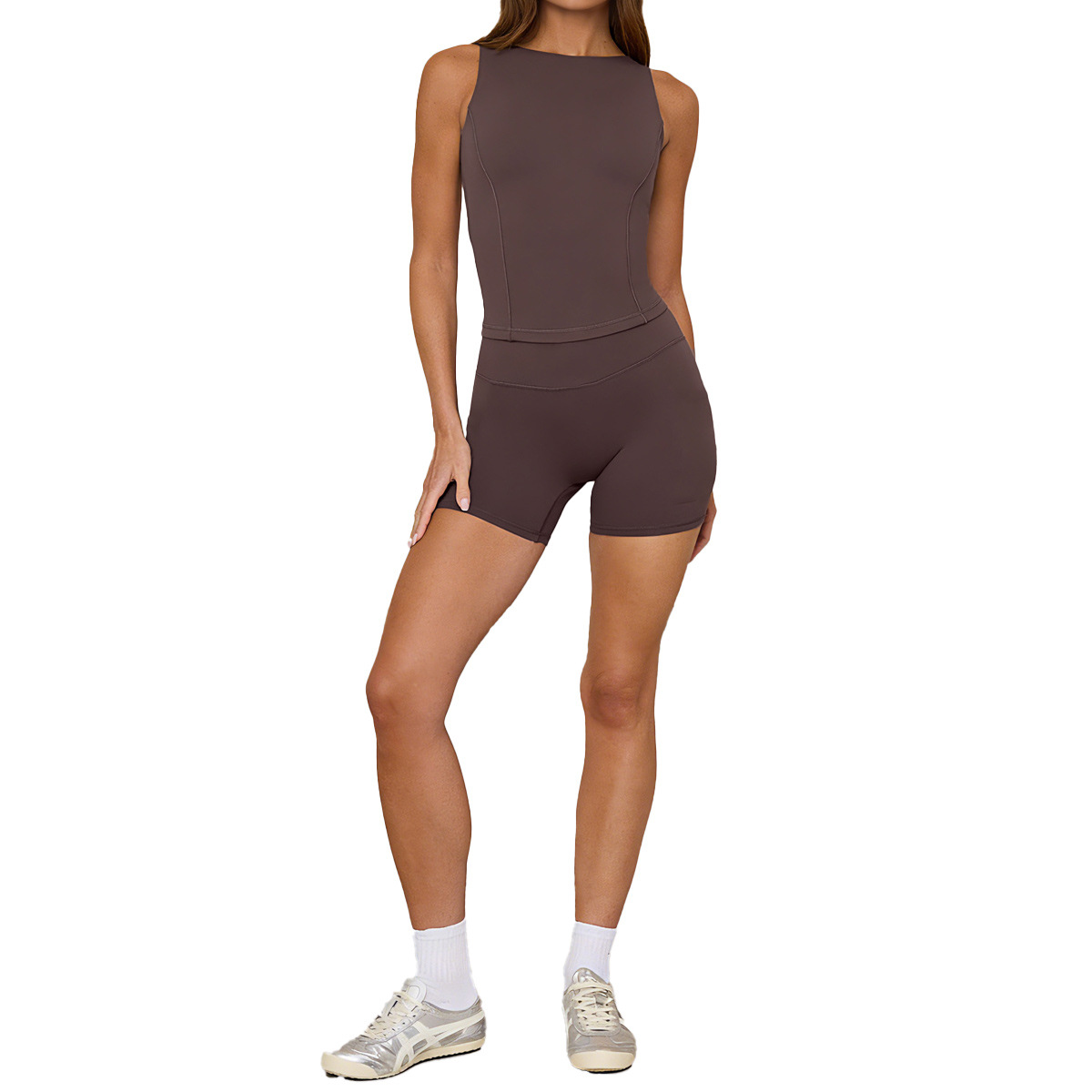 Women's Breathable Seamless Fashion Yoga Tank Top with Hollow-out Design for Fitness Running-Spandex/Nylon Material