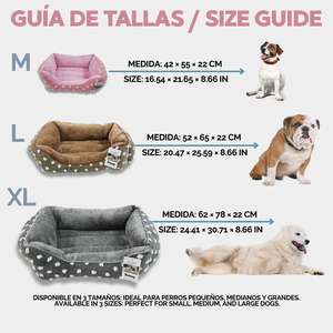 Cuccia per Animali Yommy in Peluche con Design a Pois, Base Antiscivolo Imbottita, 3 Misure, 3 Colori - Product Image 5