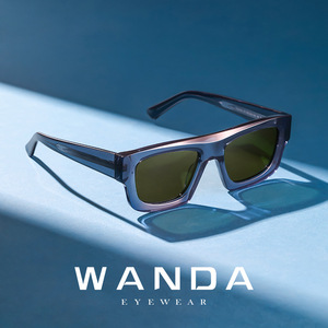 Wanda แว่นกันแดดสี่เหลี่ยมผืนผ้า UV400ขอบเต็ม s32236ป้องกันแสงแดดย้อนยุค - Product Image 2
