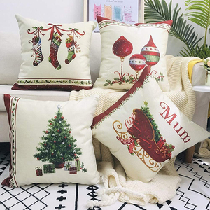 Housse de coussin personnalisée en coton et lin imperméable avec motif de chaussettes de Noël à pois d'animaux 18x18 pouces pour voitures - Product Image 6