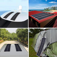 Panneau solaire monocristallin semi-flexible 80W, 23% d'efficacité élevée, 12V/18V, panneau solaire flexible hors réseau pour camping-car, bateau, camping