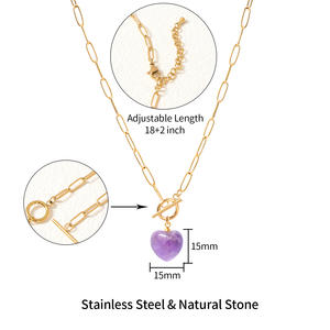 Collar de Cadena con Colgante de Acero Inoxidable Chapado en Oro, Joyería de Moda Unisex, Personalizable OEM/ODM, Agate Spot Goods - Product Image 4