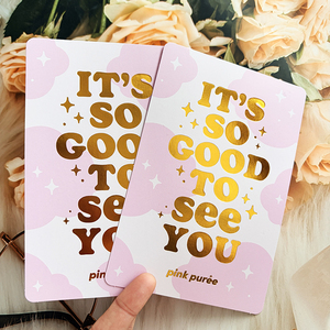 Biglietti di ringraziamento accattivanti con lamina d'oro, laminazione opaca, cartolina resistente per amici - Product Image 3