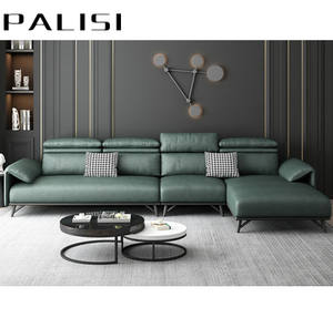 Ensemble de canapés en <span class=keywords><strong>cuir</strong></span> bleu marine sectionnels de haute qualité Salon Simple Nordic Fashion L forme Corner Chaise Sofa - Product Image 3