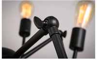 Lustre suspendu décoratif moderne en fer pliable en forme d'araignée à 6, 8, 12, 16 ou 18 têtes LED