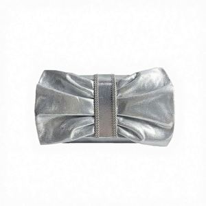 Nuevo y Elegante Bolso de Mano Pequeño de Diseño Moderno, Bolso de Noche Metálico con Cadena para el Hombro, Patrón Geométrico Agrietado, Personalización OEM Disponible - Product Image 3