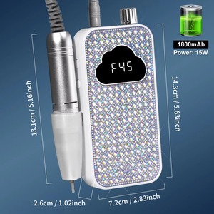 Perceuse <span class=keywords><strong>à</strong></span> ongles électrique professionnelle 45000 tr/min, rechargeable, portable, lime <span class=keywords><strong>à</strong></span> ongles électrique pour le polissage des ongles en gel, outil de salon - Product Image 5