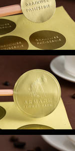 Autocollant de scellement pour emballage extérieur de boîte cadeau, personnalisé, avec estampage à chaud doré, logo couronne de cœur en relief convexe, adhésif - Product Image 4