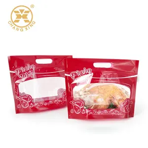 Sac d'emballage de poulet rôti, sachet en plastique micro-ondable, à fermeture éclair, couverture chaude, sachet d'emballage de aliments frais, nouvelle collection, prêt à l'emploi