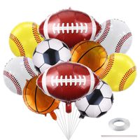 Ballon en feuille d'aluminium bleu de 40 pouces, ensemble sur le thème du basketball, ballons en Mylar étoiles, fournitures de décoration pour fête sportive d'anniversaire de 10 ans pour garçons