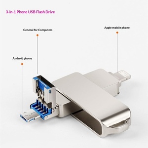 คอมพิวเตอร์แอนดรอยด์ โทรศัพท์มือถือ ดีไซน์โลหะหมุนได้ อินเทอร์เฟซ <span class=keywords><strong>USB</strong></span> 3.0 แฟลชไดรฟ์ OTG <span class=keywords><strong>USB</strong></span> - Product Image 2